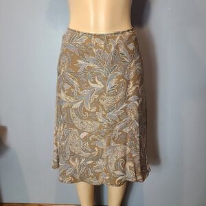 Vtg 90s Silk Midi Skirt Womens Sz Medium Paisley Grunge Boho Y2K Fairy Festival